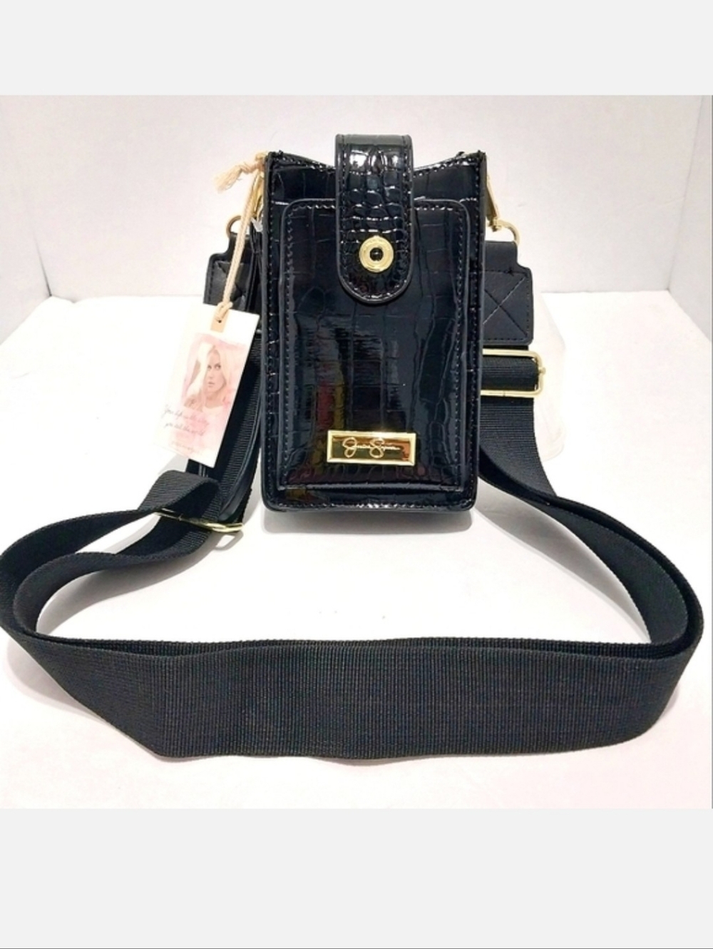 Jessica Simpson Patent Leather Phone Crossbody Bag, NWT